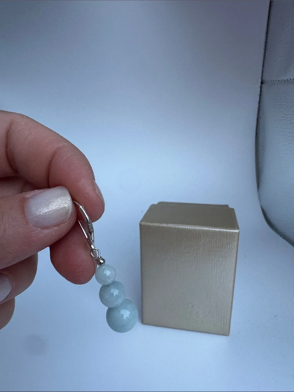 JTV Light Blue Beaded Key & Card Holder Charm
